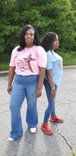 Load image into Gallery viewer, Kingdom apparel The Mark Brushed version tee - Charity Pink & Light Blue. Copyright 2020 Newford Apparel, LLC