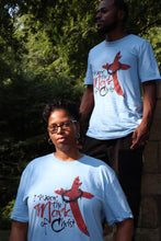 Load image into Gallery viewer, Kingdom apparel The Mark Brushed version tee - Light Blue. Copyright 2020 Newford Apparel, LLC