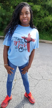 Load image into Gallery viewer, Kingdom apparel The Mark Brushed version tee - Light Blue. Copyright 2020 Newford Apparel, LLC
