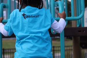 Youth Kingdom apparel The Mark Brushed version tee - Caribbean Blue. Copyright 2020 Newford Apparel, LLC