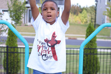 Load image into Gallery viewer, Youth Kingdom apparel The Mark Brushed version tee - White. Copyright 2020 Newford Apparel, LLC
